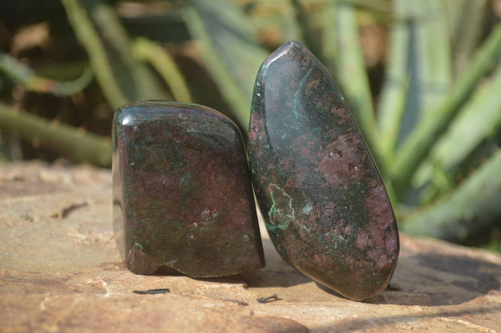 Polished Ruby Corundum In Chrome Verdite Free Forms x 4 From Zimbabwe - Toprock Gemstones and Minerals 
