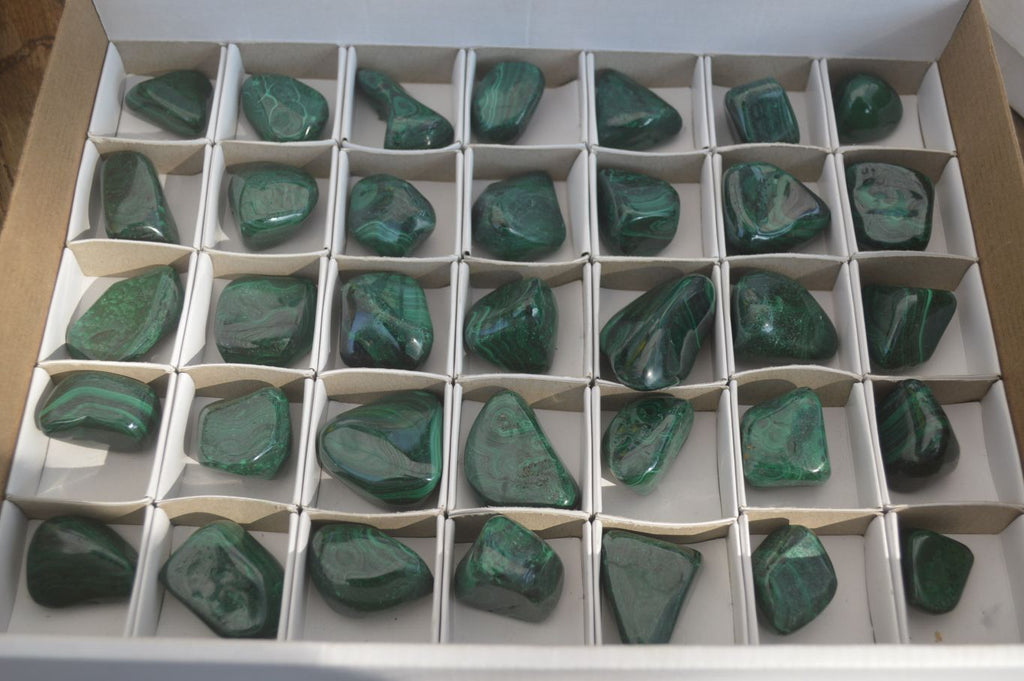 Polished Flower Banded Malachite Free Forms x 35 From Congo - Toprock Gemstones and Minerals 