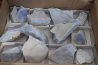 Natural Crystalline Blue Lace Agate Specimens x 12 From Namibia. - Toprock Gemstones and Minerals 