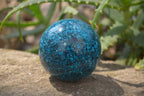 Polished Chrysocolla Conglomerate Spheres x 2 From Congo - Toprock Gemstones and Minerals 