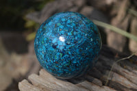 Polished Chrysocolla Conglomerate Spheres x 2 From Congo - Toprock Gemstones and Minerals 