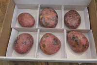 Polished Rhodonite Free Forms x 6 From Zimbabwe - Toprock Gemstones and Minerals 