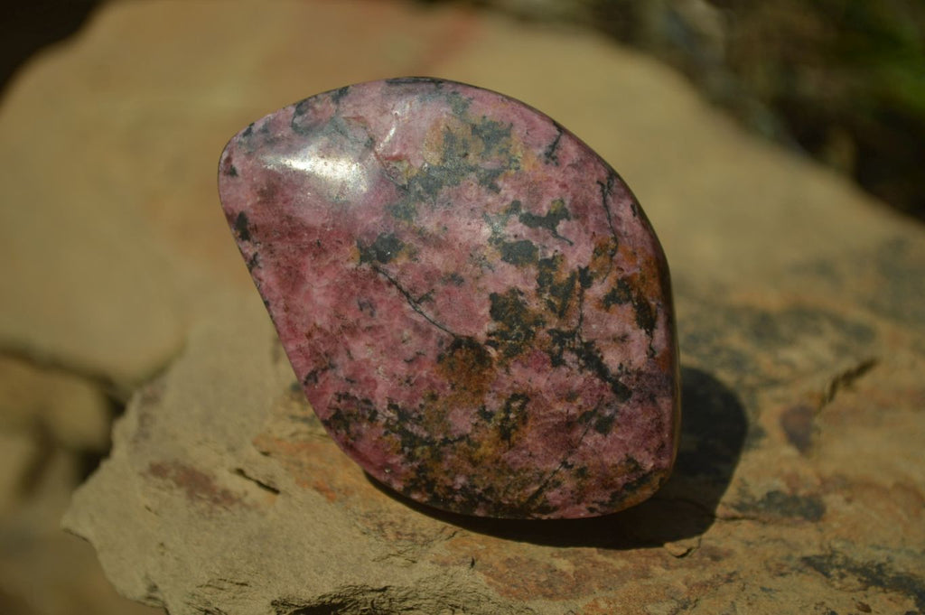 Polished Rhodonite Free Forms x 6 From Zimbabwe - Toprock Gemstones and Minerals 