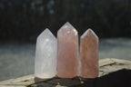 Polished Rose Quartz Points x 12 From Madagascar - Toprock Gemstones and Minerals 