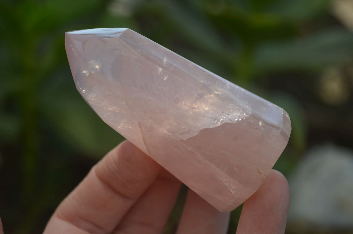 Polished Rose Quartz Points x 12 From Madagascar - Toprock Gemstones and Minerals 