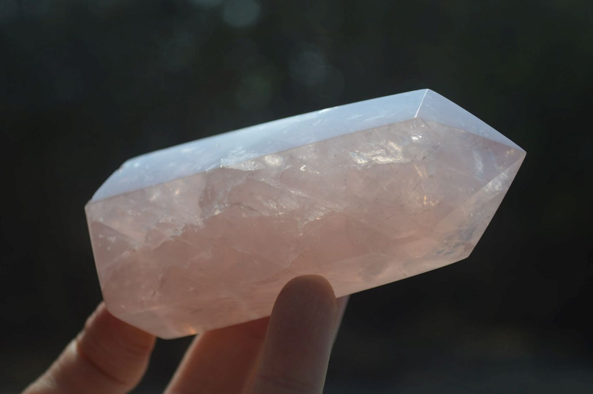 Polished Rose Quartz Points x 12 From Madagascar - Toprock Gemstones and Minerals 