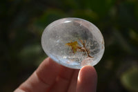 Polished Rock Crystal & Girasol Quartz Palm Stones x 14 From Madagascar - Toprock Gemstones and Minerals 