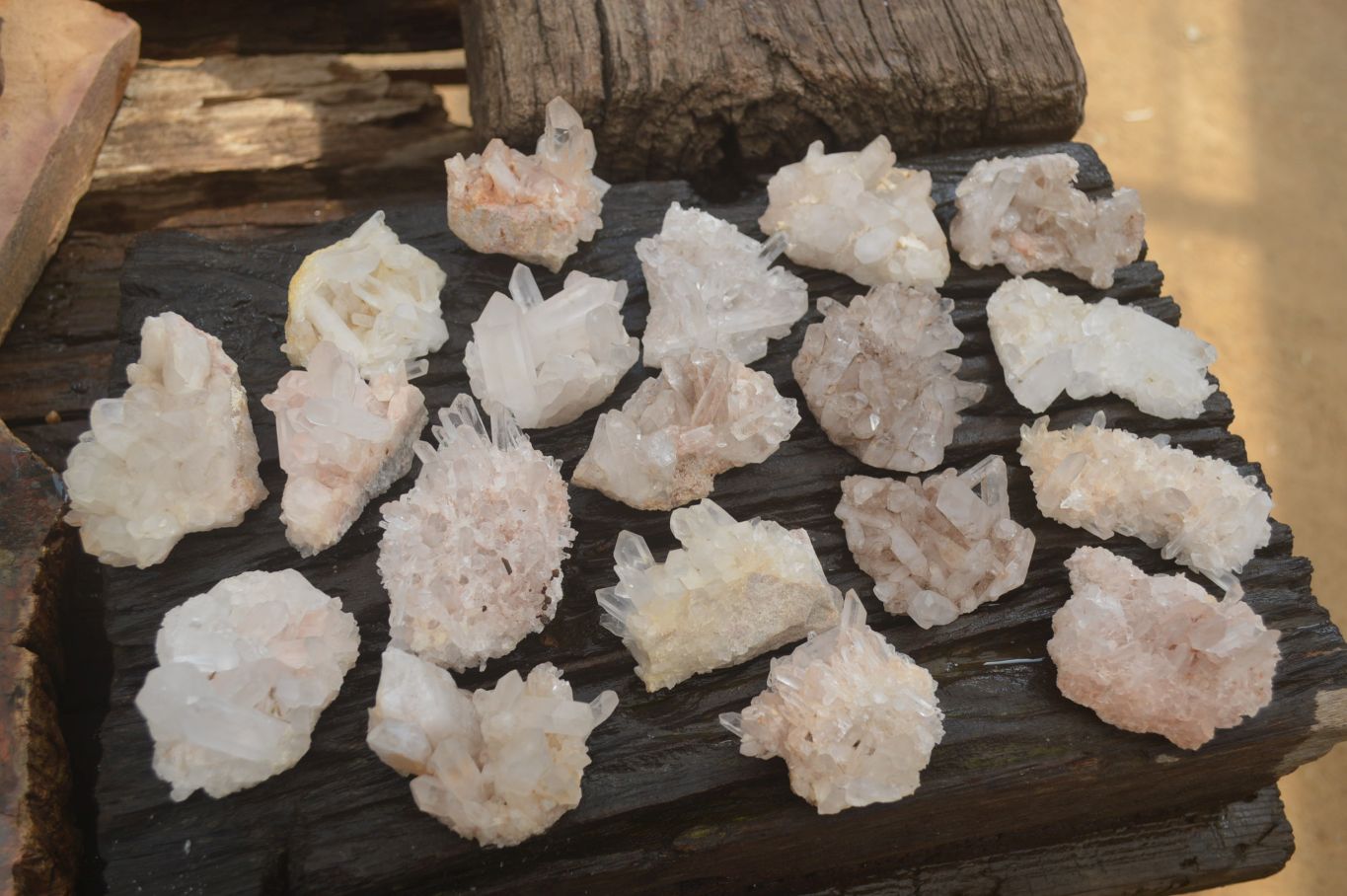 Natural Clear Quartz Crystal Clusters x 24 From Madagascar - Toprock Gemstones and Minerals 