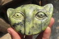 Polished Leopard Stone Cat Face Carvings x 3 From Zimbabwe - Toprock Gemstones and Minerals 