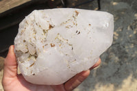 Natural Etched Clear Quartz Crystal Specimens x 2 From Madagascar - Toprock Gemstones and Minerals 
