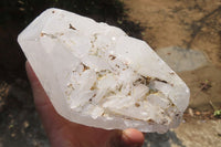 Natural Etched Clear Quartz Crystal Specimens x 2 From Madagascar - Toprock Gemstones and Minerals 