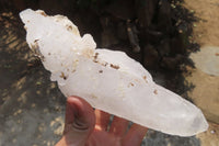 Natural Etched Clear Quartz Crystal Specimens x 2 From Madagascar - Toprock Gemstones and Minerals 