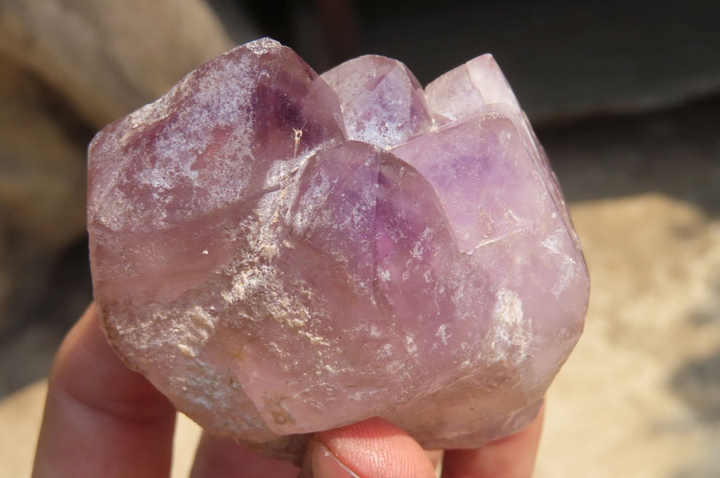 Natural Window Amethyst Quartz Crystals x 4 From Madagascar - Toprock Gemstones and Minerals 