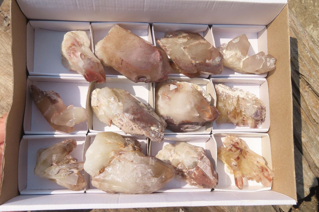 Natural Hematoid Quartz Crystals x 12 From Karoi, Zimbabwe - Toprock Gemstones and Minerals 