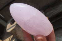 Polished Blue Rose Quartz Standing Free Forms x 3 From Madagascar - Toprock Gemstones and Minerals 