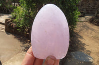 Polished Blue Rose Quartz Standing Free Forms x 3 From Madagascar - Toprock Gemstones and Minerals 