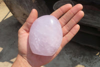 Polished Blue Rose Quartz Standing Free Forms x 3 From Madagascar - Toprock Gemstones and Minerals 