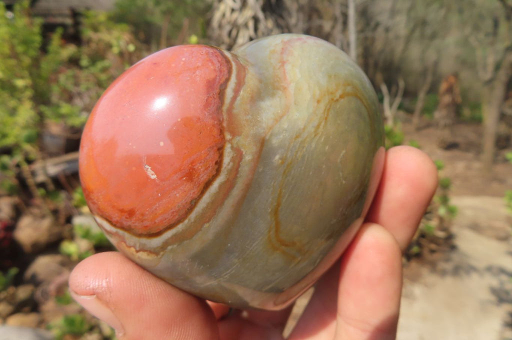 Polished Polychrome Jasper Gemstone Hearts x 6 From Madagascar - Toprock Gemstones and Minerals 