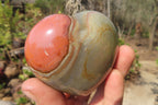 Polished Polychrome Jasper Gemstone Hearts x 6 From Madagascar - Toprock Gemstones and Minerals 