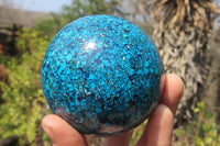 Polished Chrysocolla Conglomerate Sphere x 1 From Congo - Toprock Gemstones and Minerals 