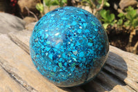 Polished Chrysocolla Conglomerate Sphere x 1 From Congo - Toprock Gemstones and Minerals 