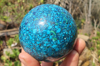 Polished Chrysocolla Conglomerate Sphere x 1 From Congo - Toprock Gemstones and Minerals 