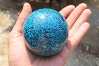 Polished Chrysocolla Conglomerate Sphere x 1 From Congo - Toprock Gemstones and Minerals 