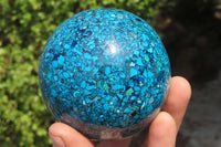 Polished Chrysocolla Conglomerate Sphere x 1 From Congo - Toprock Gemstones and Minerals 