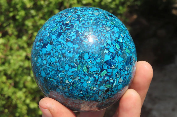 Polished Chrysocolla Conglomerate Sphere x 1 From Congo - Toprock Gemstones and Minerals 