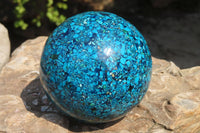 Polished Chrysocolla Conglomerate Sphere x 1 From Congo - Toprock Gemstones and Minerals 