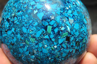 Polished Chrysocolla Conglomerate Sphere x 1 From Congo - Toprock Gemstones and Minerals 