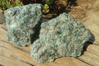 Natural Rare Emerald Mica In Matrix Cobbed Specimens x 2 From Mutoko, Zimbabwe - Toprock Gemstones and Minerals 