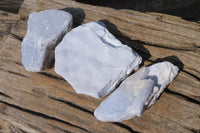 Natural Crystalline Blue Lace Agate Plates x 3 From Namibia - Toprock Gemstones and Minerals 