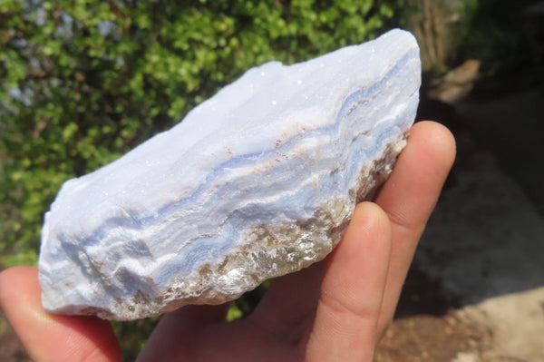 Natural Crystalline Blue Lace Agate Plates x 3 From Namibia - Toprock Gemstones and Minerals 