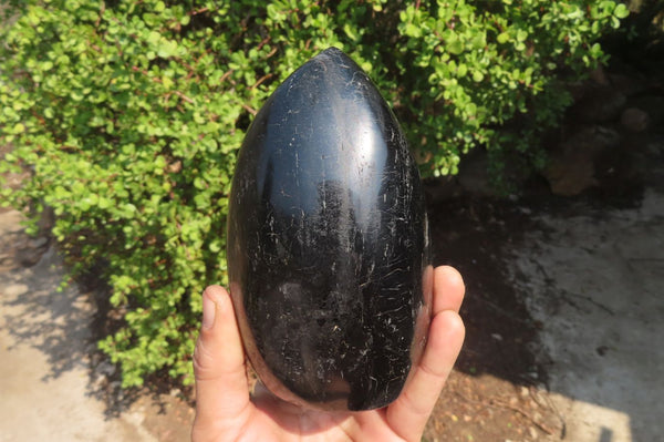 Polished Black Tourmaline Standing Free Form x 1 From Madagascar - Toprock Gemstones and Minerals 