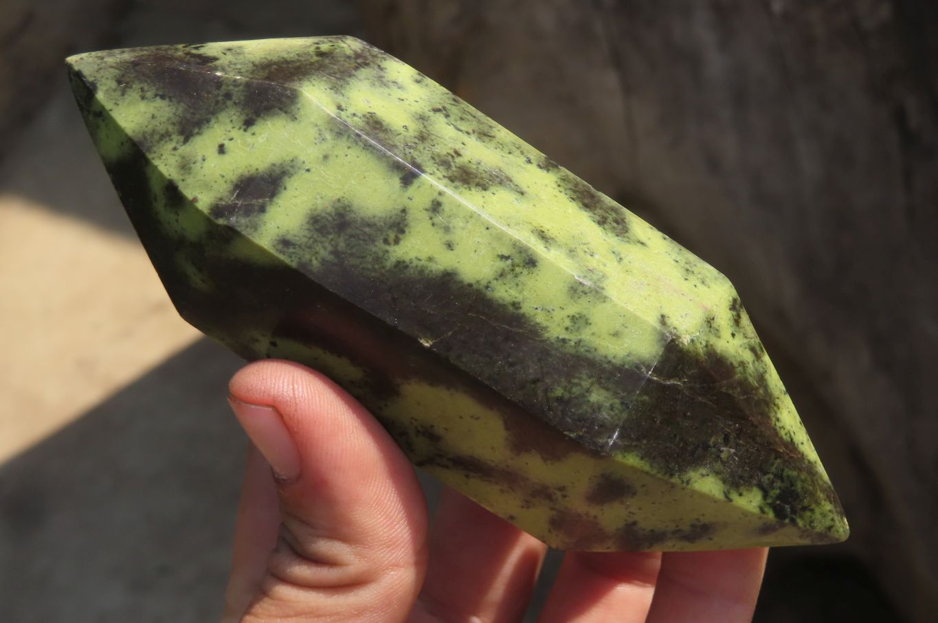 Polished Double Terminated Leopard Stone Points x 3 From Zimbabwe - Toprock Gemstones and Minerals 
