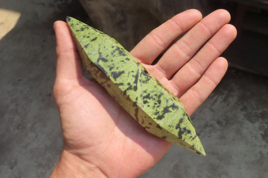 Polished Double Terminated Leopard Stone Points x 3 From Zimbabwe - Toprock Gemstones and Minerals 