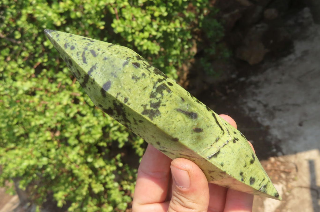 Polished Double Terminated Leopard Stone Points x 3 From Zimbabwe - Toprock Gemstones and Minerals 