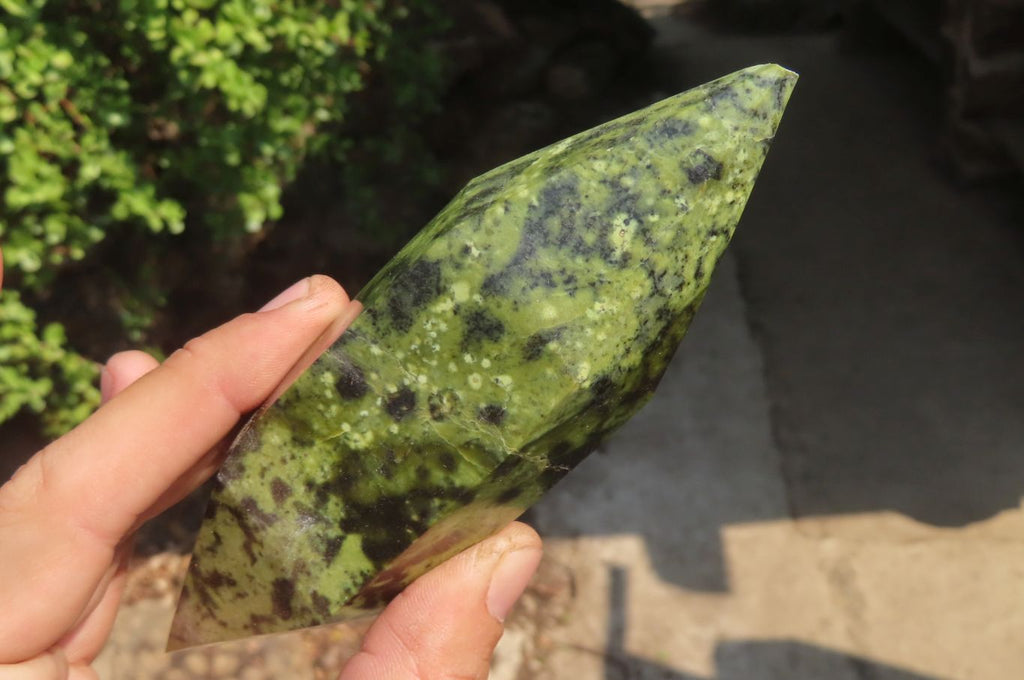 Polished Double Terminated Leopard Stone Points x 3 From Zimbabwe - Toprock Gemstones and Minerals 