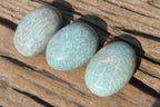 Polished Amazonite Palm Stones x 12 From Zimbabwe - Toprock Gemstones and Minerals 