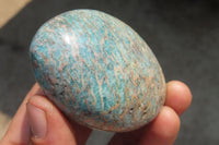 Polished Amazonite Palm Stones x 12 From Zimbabwe