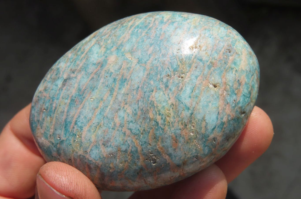 Polished Amazonite Palm Stones x 12 From Zimbabwe - Toprock Gemstones and Minerals 