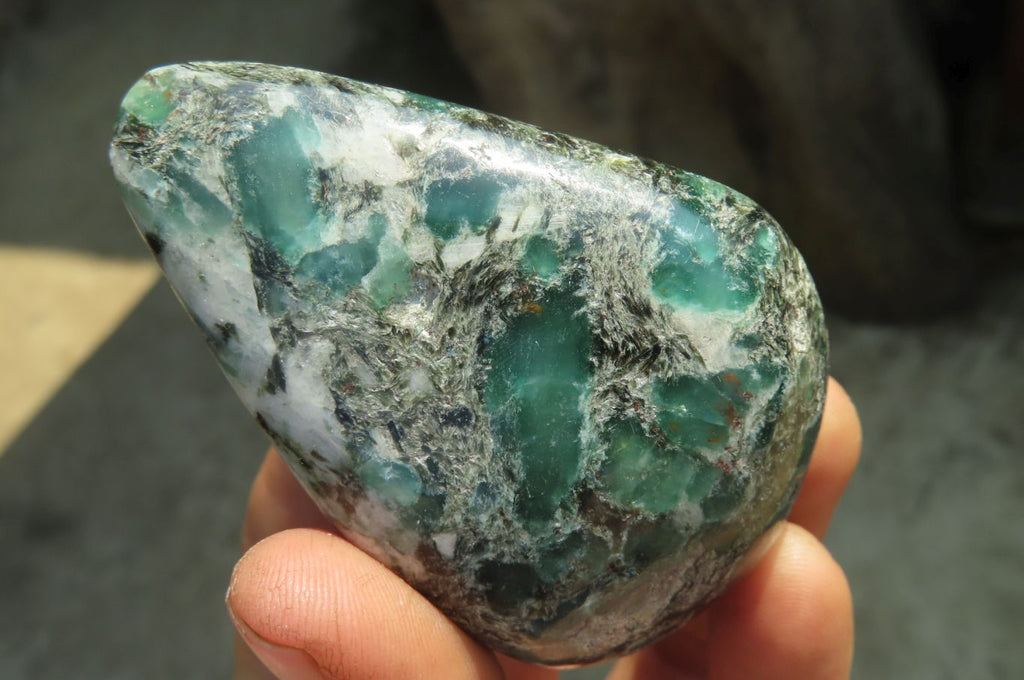 Polished Rare Emerald Mica In Matrix Free Forms x 12 From Mutoko, Zimbabwe - Toprock Gemstones and Minerals 