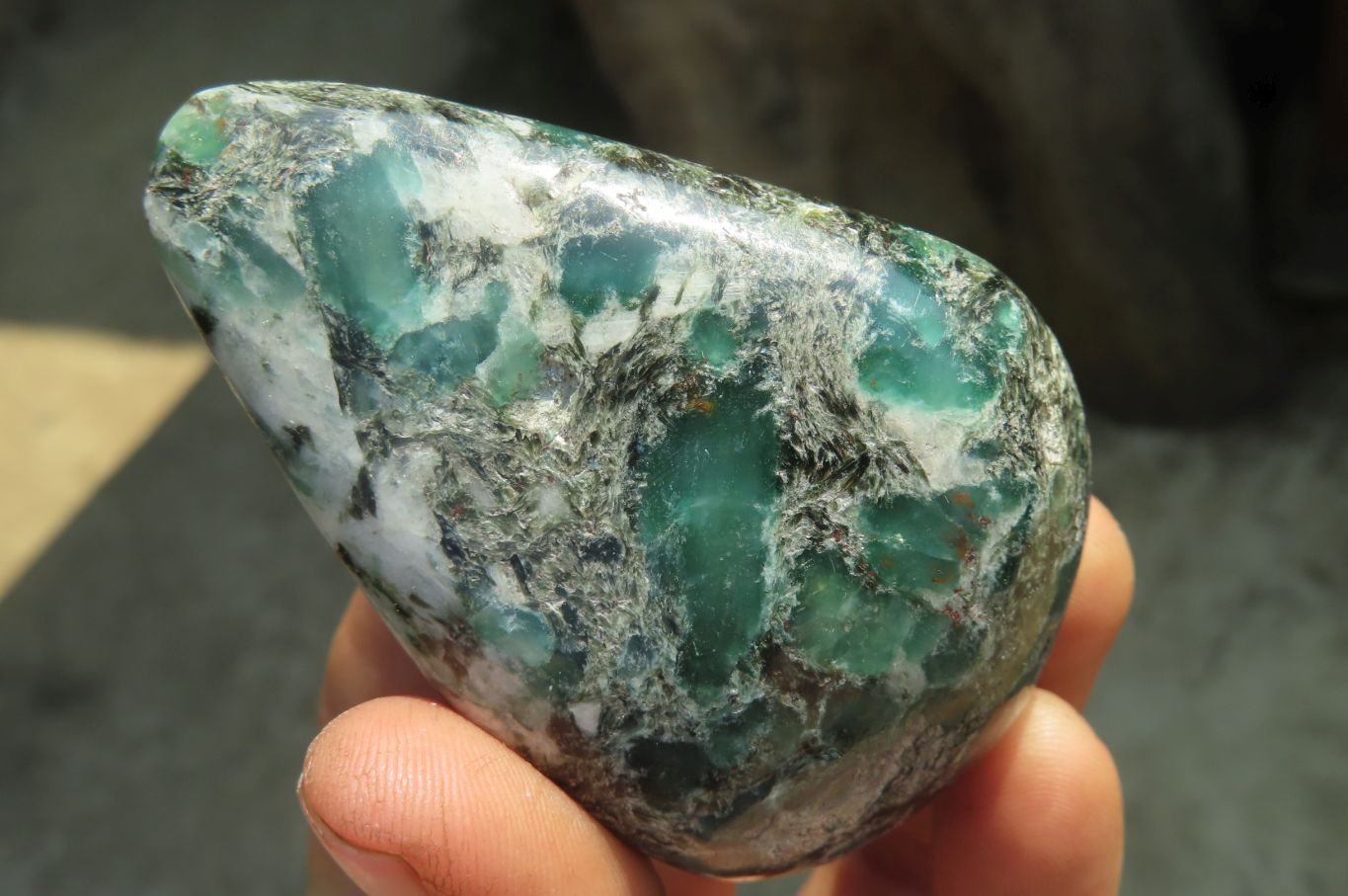 Polished Rare Emerald Mica In Matrix Free Forms x 12 From Mutoko, Zimbabwe - Toprock Gemstones and Minerals 