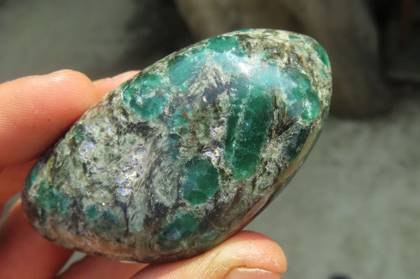 Polished Rare Emerald Mica In Matrix Free Forms x 12 From Mutoko, Zimbabwe - Toprock Gemstones and Minerals 