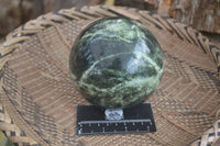 Polished Leopard Stone Sphere With Rosewood Stand x 2 From Zimbabwe - Toprock Gemstones and Minerals 