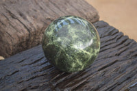 Polished Leopard Stone Sphere With Rosewood Stand x 2 From Zimbabwe - Toprock Gemstones and Minerals 