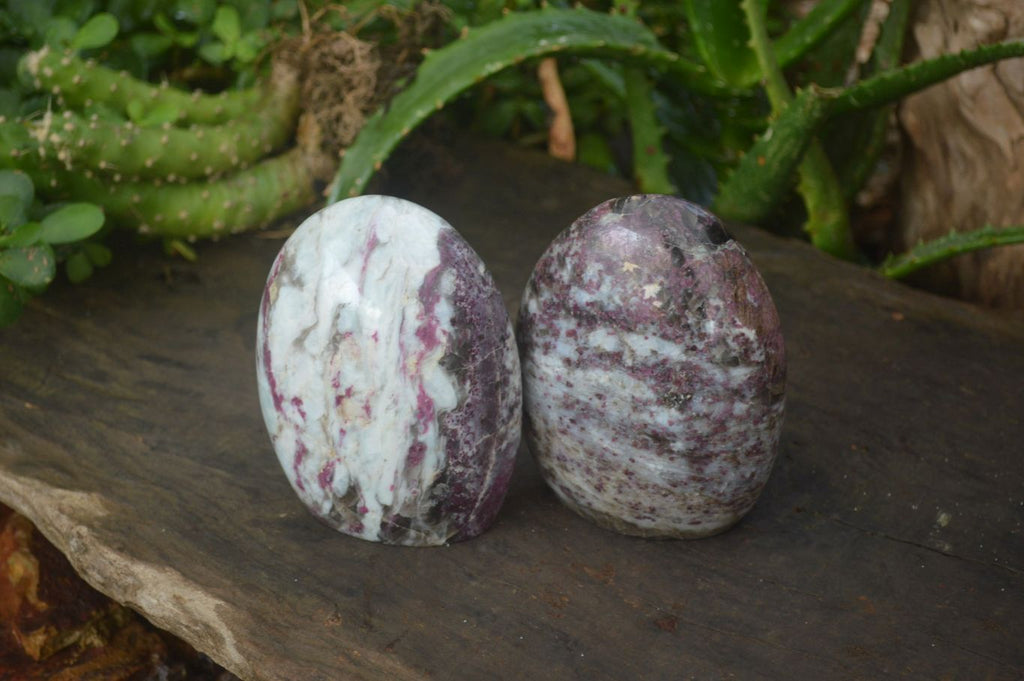 Polished Rubellite Pink Tourmaline Standing Free Forms x 2 From Madagascar - Toprock Gemstones and Minerals 