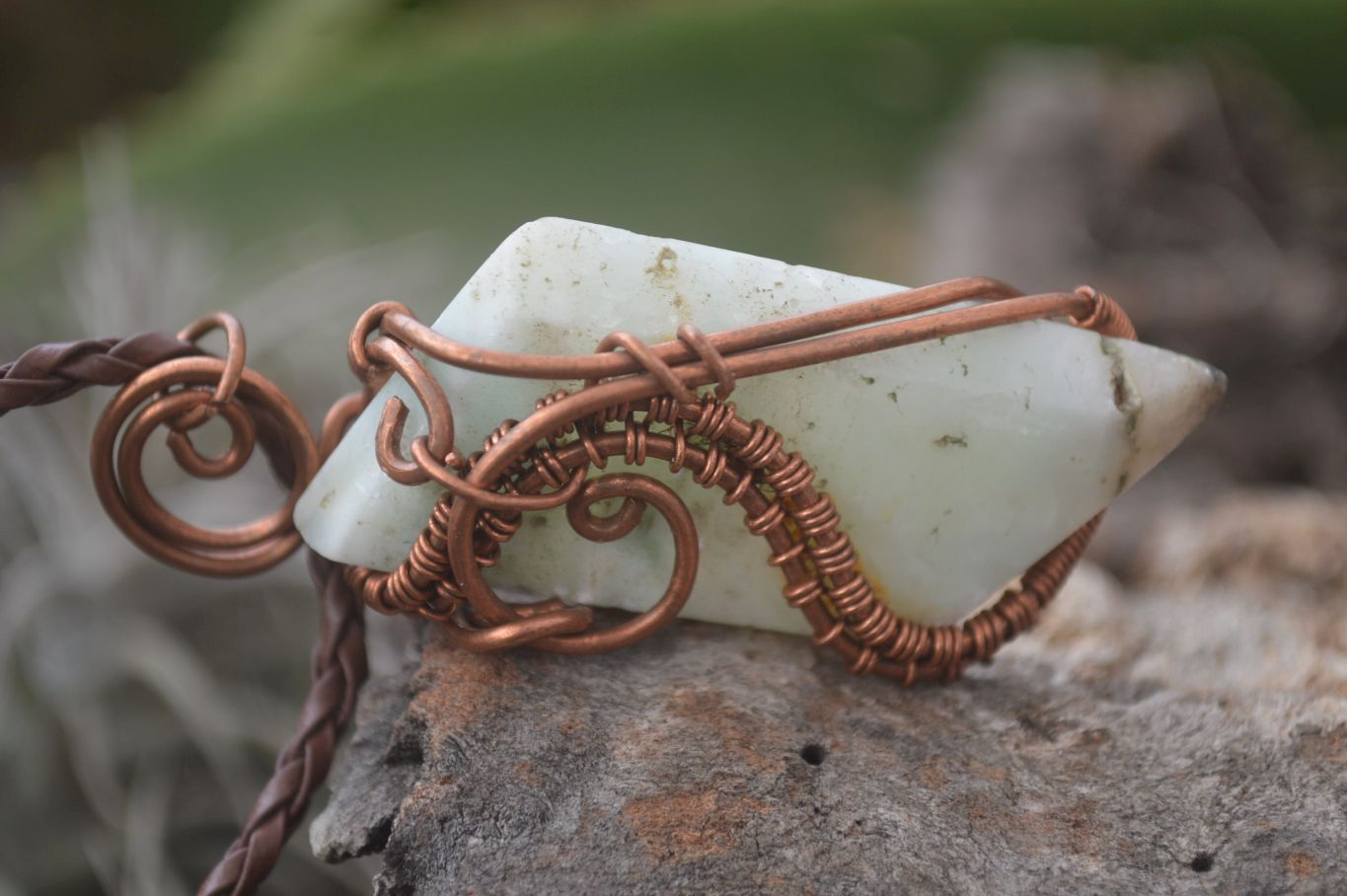 Hand Made Mixed Copper Wire Wrapped Pendants x 6 From Southern Africa - Toprock Gemstones and Minerals 