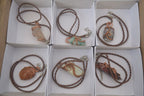 Hand Made Mixed Copper Wire Wrapped Pendants x 6 From Southern Africa - Toprock Gemstones and Minerals 